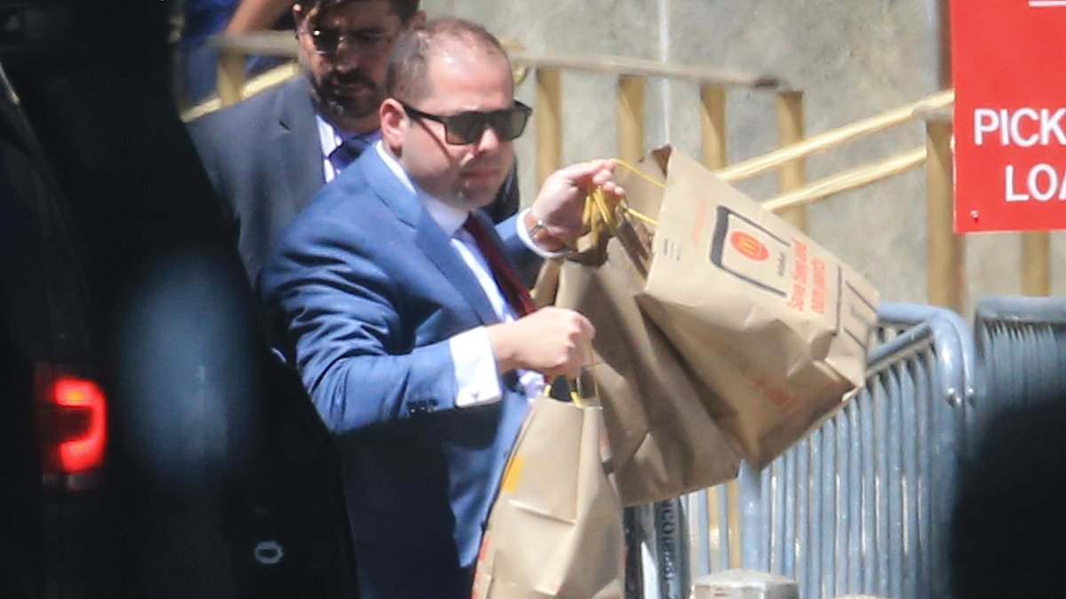 Donald Trump trial: Ex-president's staffers get lunch from McDonald's for second day at hush money hearing - and spend $500 on fast food