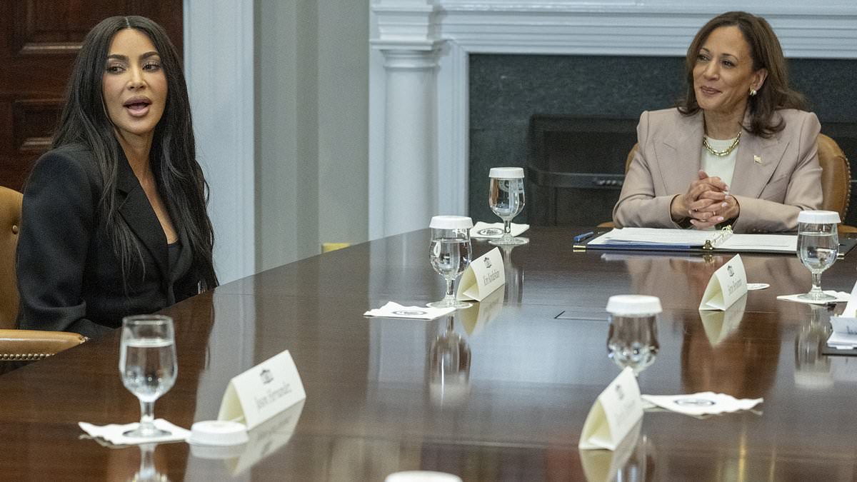 Keeping up with Kamala: Kim Kardashian tells VP she's 'super honored' to be at the White House and is 'here to help' six years after THAT meeting with Trump
