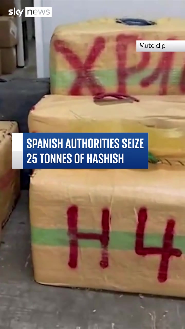 #Spanish #Police have seized 25 tonnes of the drug hashish.