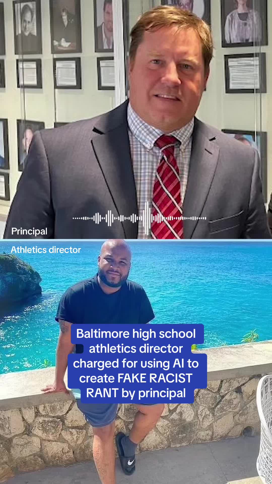 This racist rant is NOT REAL. Baltimore high school athletics director Dazhon Darien fabricated the recording using AI to make it look like the school’s principal, Eric Eiswert spewed racist rhetoric. Now Darien is facing charges.  #ai #artificialintelligence #racist #crime #news