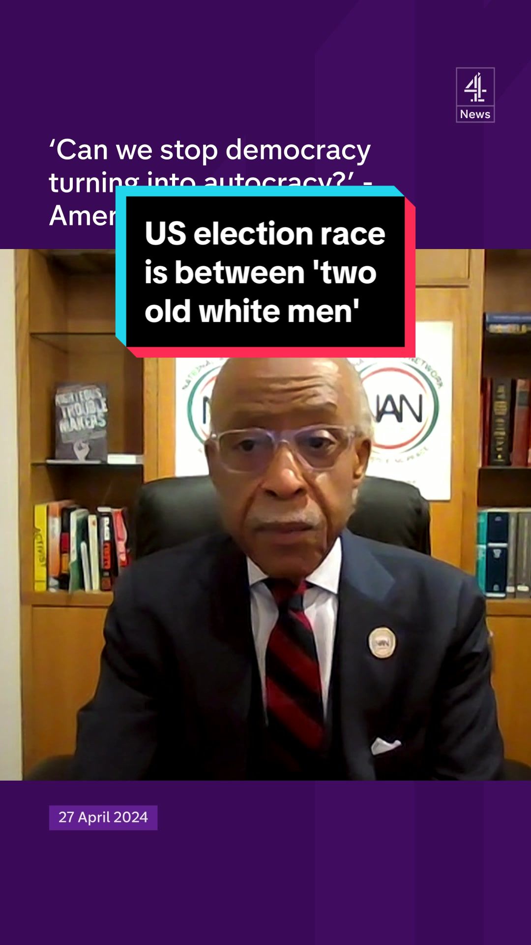 'If Americans vote for what they stand for, Joe Biden will nail it', American civil rights activist Al Sharpton tells us #c4news #US #politics #alsharpton #trump #biden