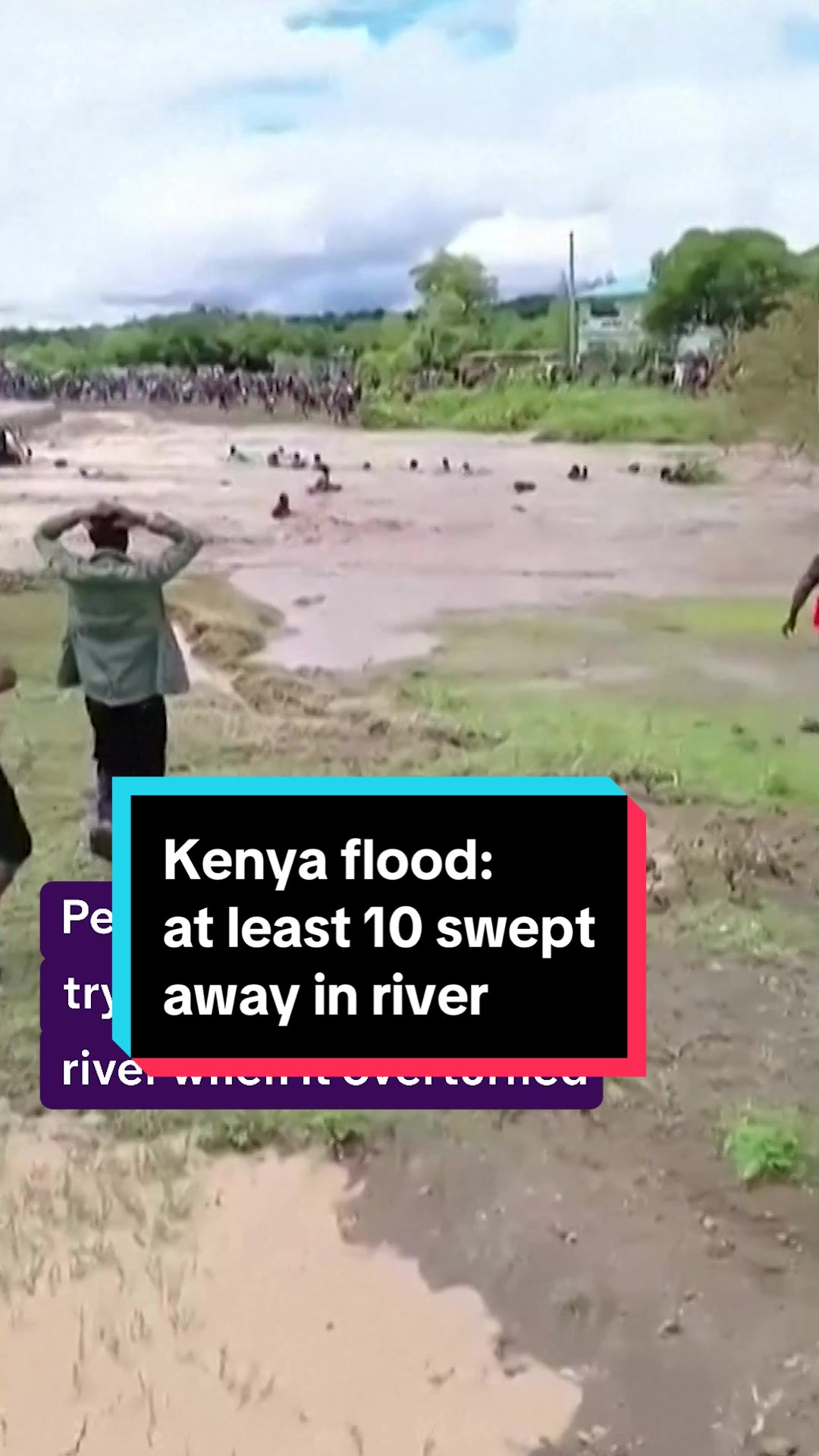 At least 10 people are missing in western Kenya after a truck carrying passengers was swept away by raging floodwaters while trying to cross a river. #Kenya #Flood #River #Climate #Channel4News