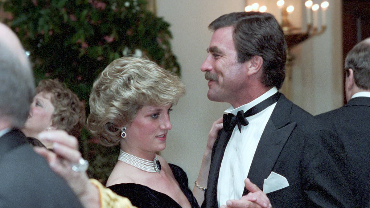 The OTHER White House dance: How Princess Diana's aides asked Tom Selleck to step in when she was jiving with John Travolta at 1985 state dinner over fears 'rumours' would start if it went on for too long, Magnum PI star reveals in memoir