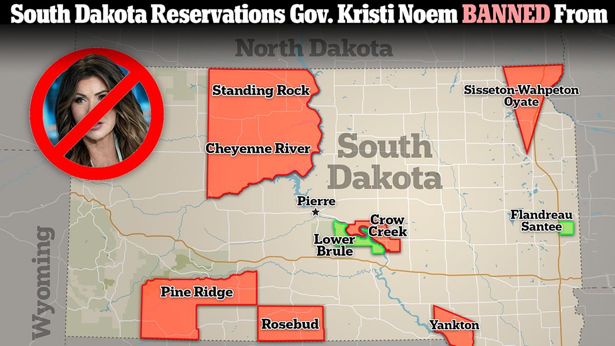 Map reveals how much of South Dakota Governor Kristi Noem can't visit