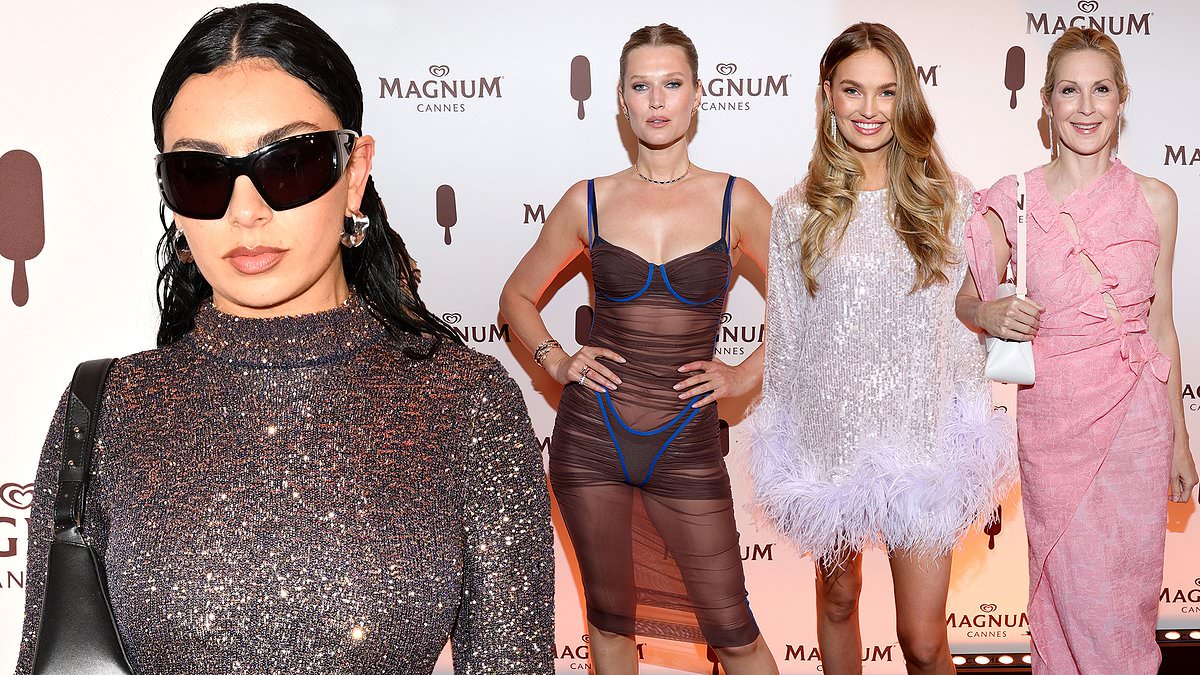 Charli XCX channels her inner Kim Kardashian as joins Toni Garrn, Romee Strijd and Kelly Rutherford at a party during Cannes Film Festival