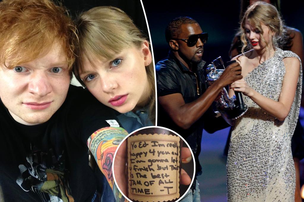 Taylor Swift takes dig at Kanye West with a gift to Ed Sheeran: 'The...