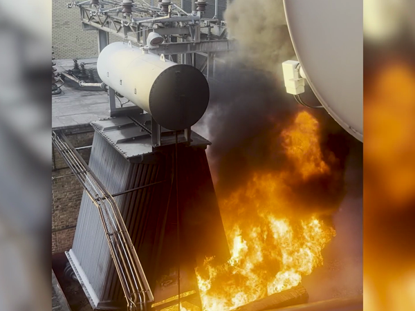 Dramatic footage of substation fire emerges as authorities get it under control