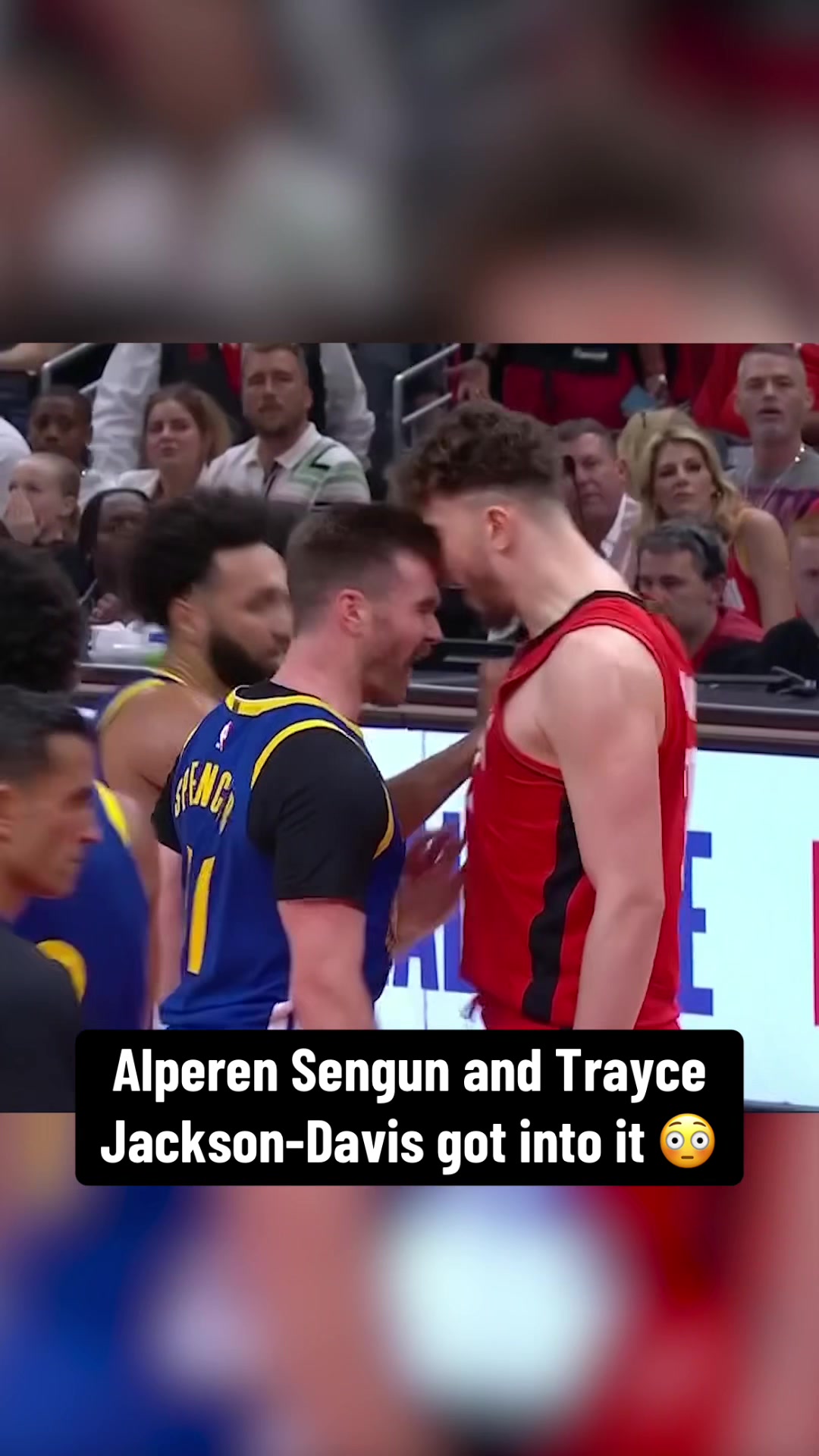 Sengun and Jackson-Davis received offsetting technicals and Pat Spencer was ejected. #NBA #NBAonESPN #NBAPlayoffs #Rockets #Warriors