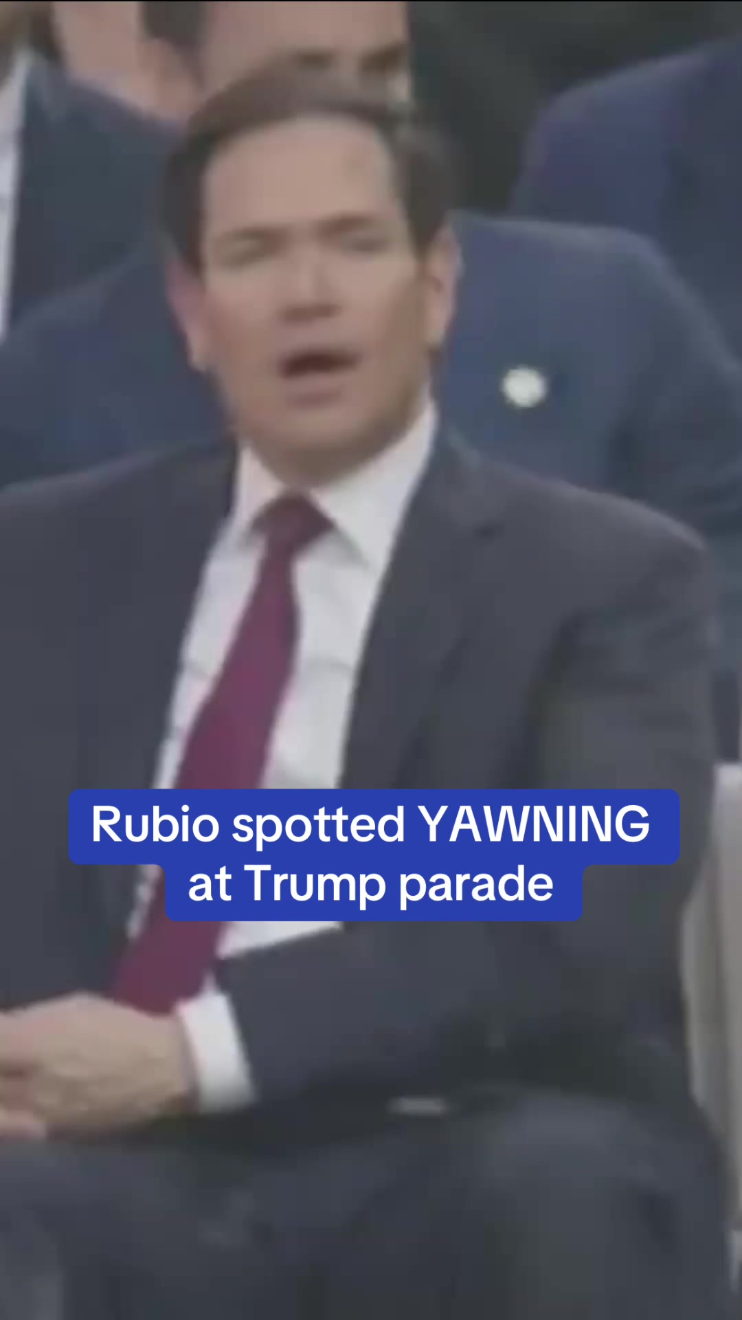 Secretary of State Marco Rubio appeared to yawn while attending President Trump's military parade in Washington, D.C. Follow live coverage of the event at DailyMail.com #news #trump #politics