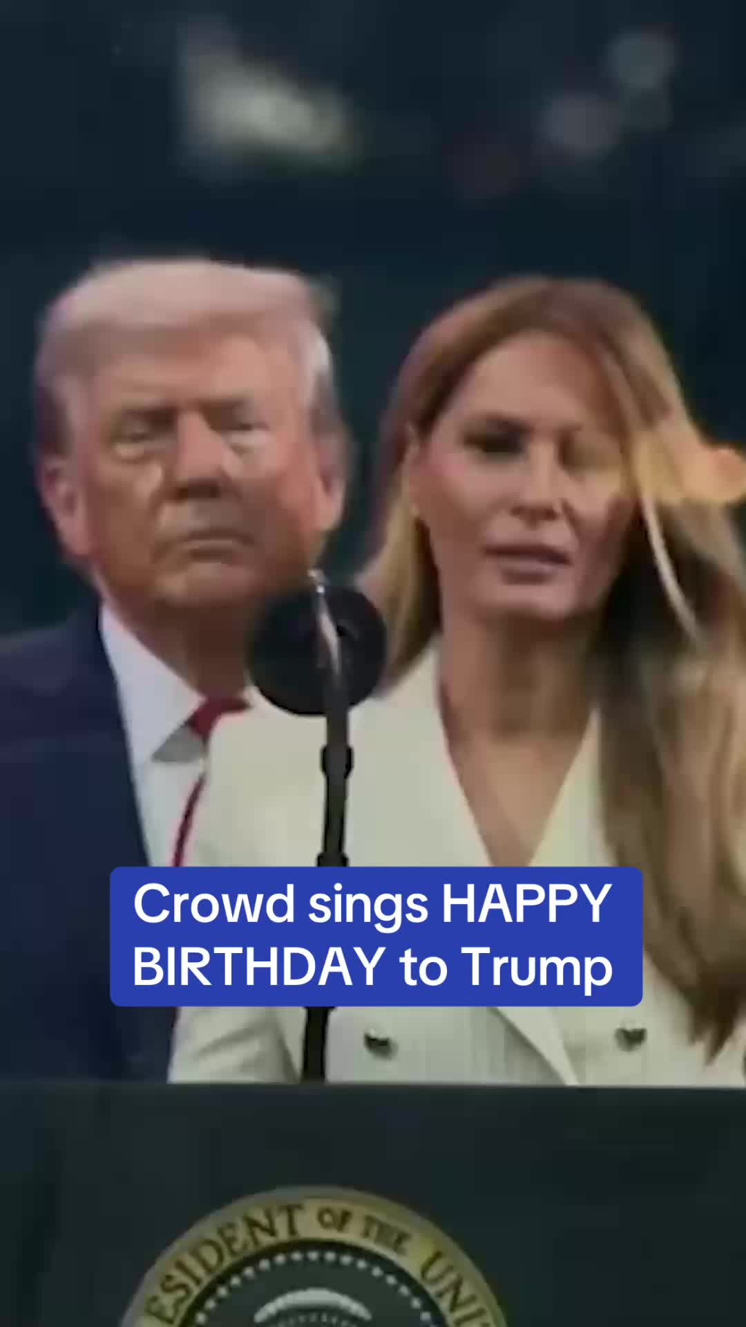 The crowd the Donald Trump's military parade celebrated the president's birthday by singing Happy Birthday. Follow live coverage of the event at DailyMail.com #news #trump #politics