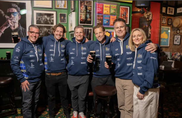 Celebrities embark on 555-mile cycle for MND research and deliver Lions match ball