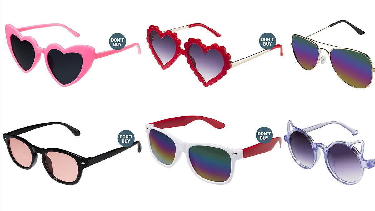 The cheap children's sunglasses with little to no UV protection - putting your child at risk of BLINDNESS