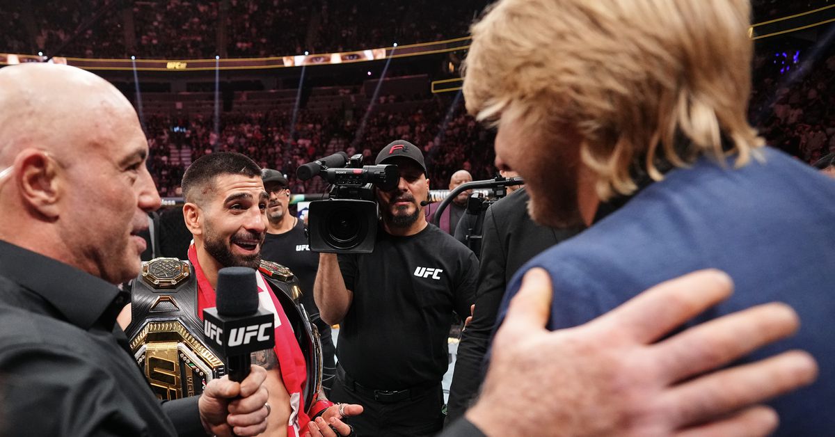 Joe Rogan blamed for botched face off between Ilia Topuria, Paddy Pimblett at UFC 317