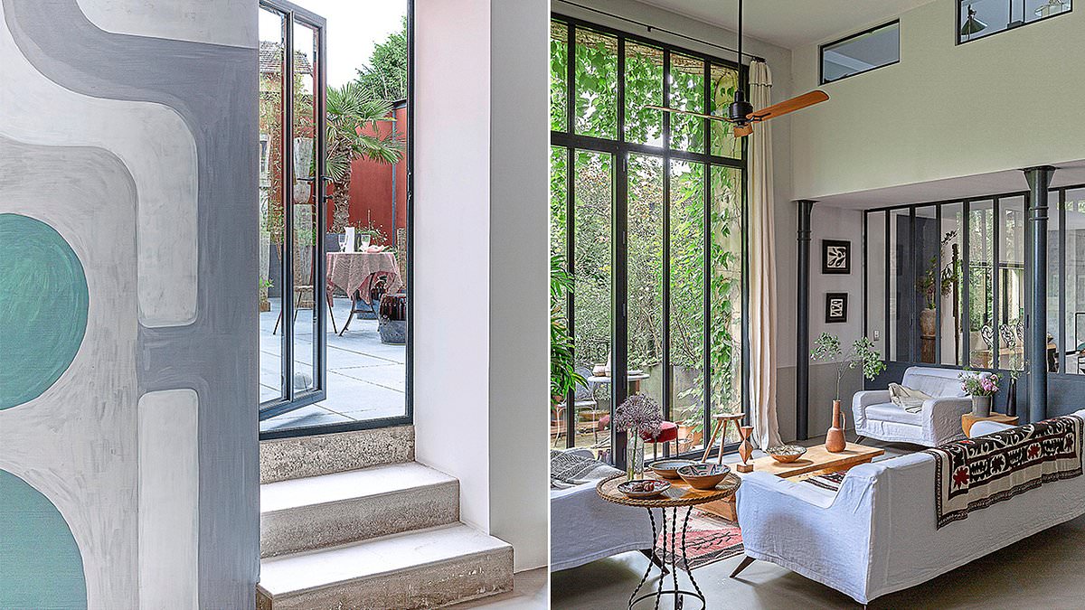 How a French interior designer transformed a run-down butchery into a sprawling four-storey home with an art studio