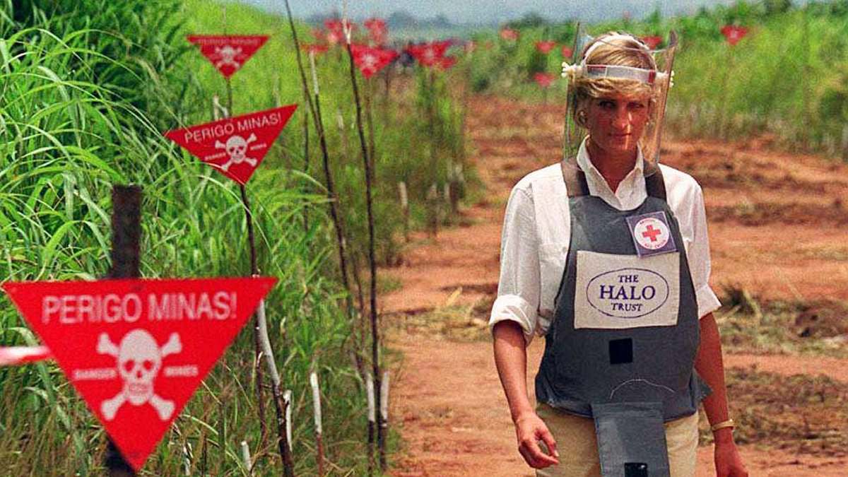 Harry lands in Angola to walk across field of landmines - just like Diana did in iconic photos