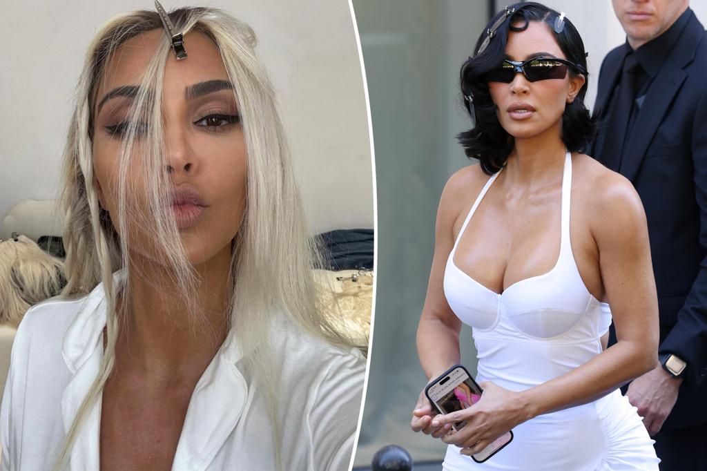 Kim Kardashian shows off blond hair transformation: 'About that time'