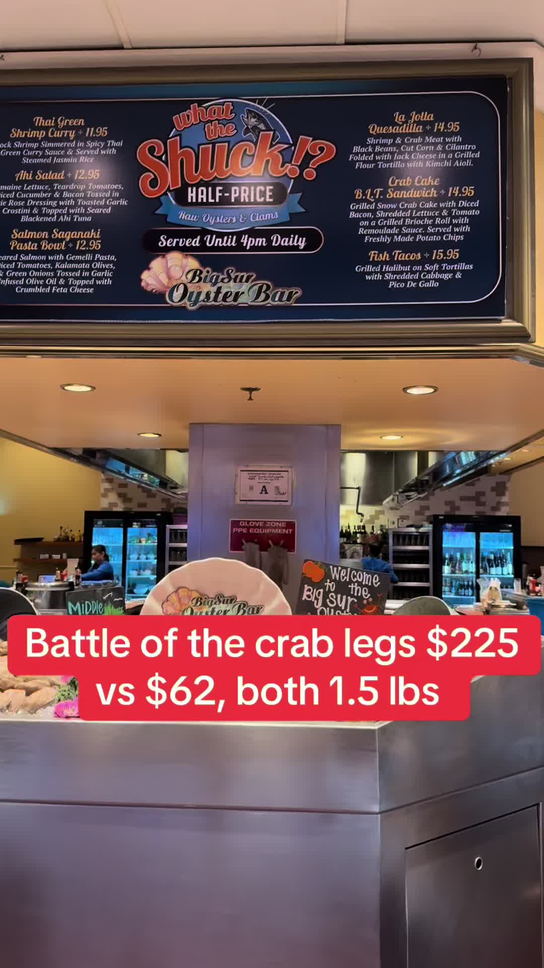 The battle of the Las Vegas crab legs $225 🦀 vs $62 🦀