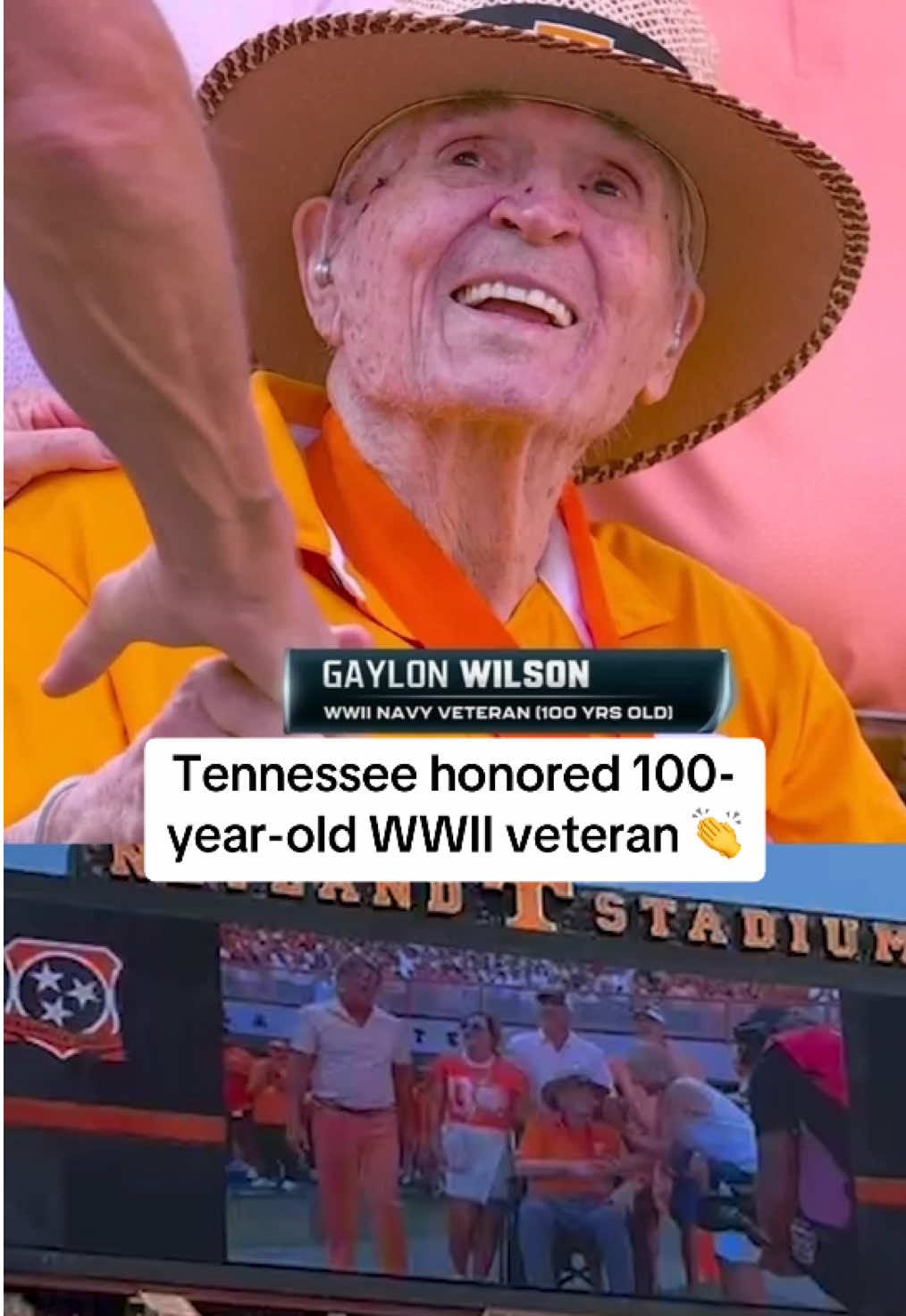 What a moment for Gaylon Wilson and his family 🥹 🫡 #cfb #football #veteran #navy #tennessee