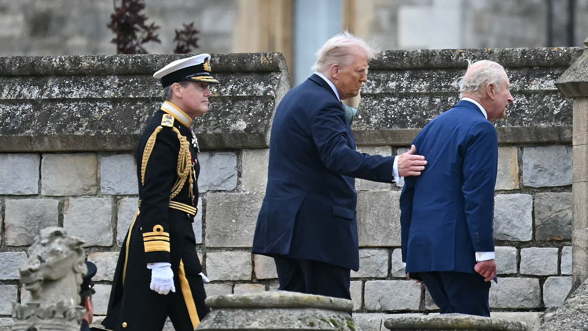 Touchy Trump risks breaking royal protocol with a tactile display with his friend King Charles