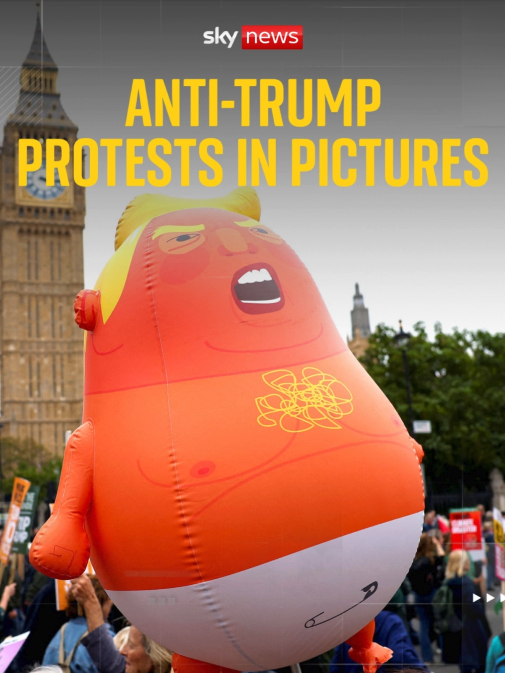 #DonaldTrump has been kept far, far away from any signs that the #British public are unhappy with his second state visit.⁠ ⁠ #Protests in London were attended by around 5,000 people, according to police, but they were staged some 25 miles from #Trump in the security of #WindsorCastle.⁠ ⁠ The images from central #London couldn't have been in greater contrast to what's come out of Windsor today. Take a look ➡️➡️➡️⁠ ⁠
