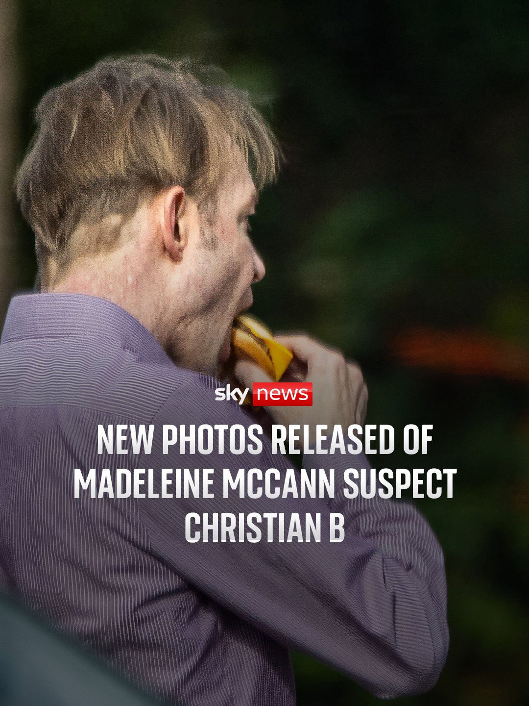 Following his release from prison, Madeleine McCann suspect Christian B hid in the back of his lawyer's car and managed to avoid being filmed or pictured by camera operators who had been waiting for several days.  But a photographer caught up with him as he stopped briefly at a McDonald's restaurant  📷Pic: Markus Hibbeler/Bild