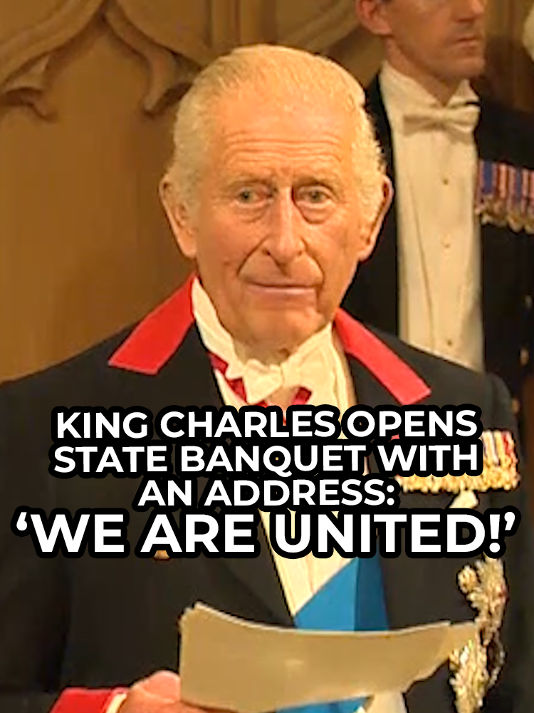 🚨 BREAKING: King Charles opens the state banquet with an address. #KingCharles #Royals #StateBanquet #DonaldTrump #GBNews