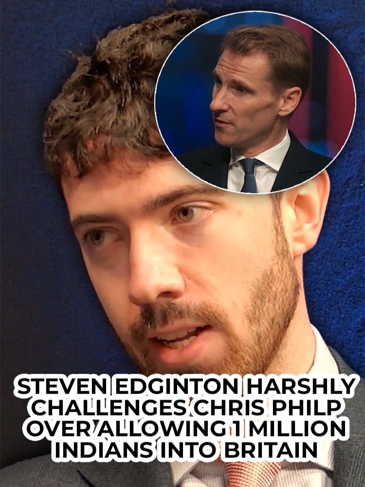 Steven Edginton harshly challenges Conservative Shadow Home Secretary Chris Philp on why his party allowed 1 million Indians into Britain.  #StevenEdginton #ChrisPhilp #Britain #Immigration #Migration #GBNews