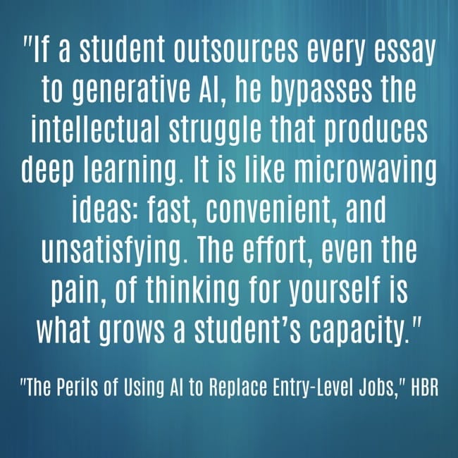 This Article On The Dangers Of Outsourcing Entry Level Work To AI Can Be Applied To Schools, Too