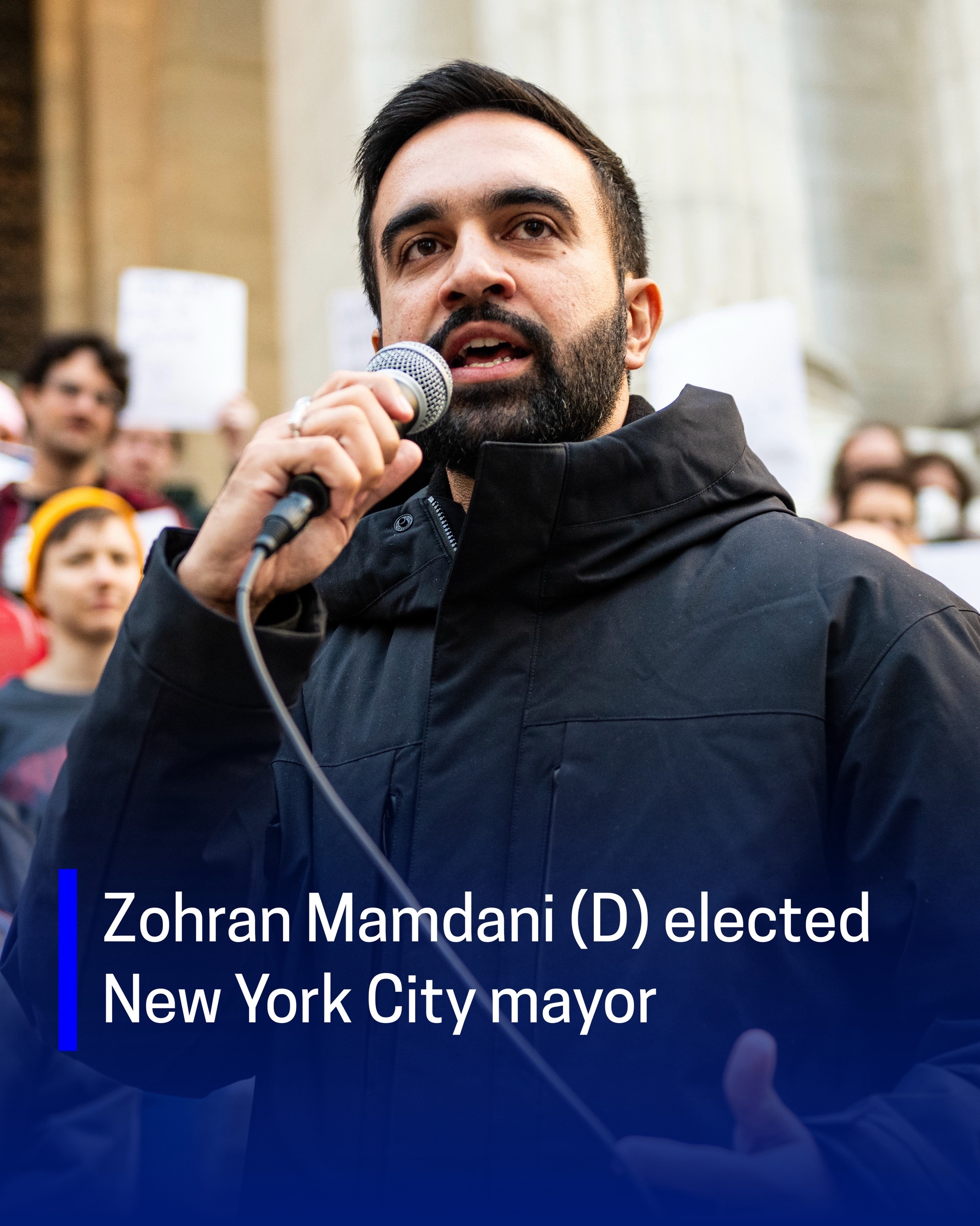Democrat Zohran Mamdani was elected mayor of New York City on Tuesday evening, defeating independent former New York Gov. Andrew Cuomo and Republican Curtis Sliwa in a three-way race, the Associated Press declared.   Mr. Mamdani, the 34-year-old self-described democratic socialist who won an upset victory in the Democratic primary over the summer, will become the city’s youngest mayor in more than a century as well as its first Muslim and South Asian leader.   He will succeed current Mayor Eric Adams, who suspended his reelection campaign in September. #zohranmamdani #newyorkcity #cspan
