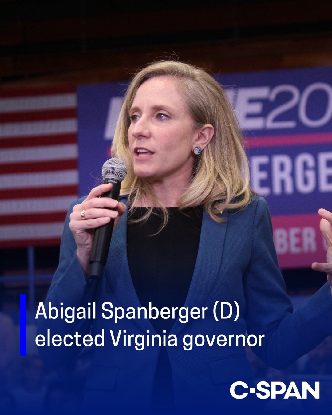 Democrat Abigail Spanberger was elected the next governor of Virginia on Tuesday evening, defeating Republican Lt. Gov. Winsome Earle-Sears in the off-year election, the Associated Press projected.   Ms. Spanberger, who represented Virginia's 7th District in the House for three terms, will succeed term-limited Gov. Glenn Youngkin (R) in January.