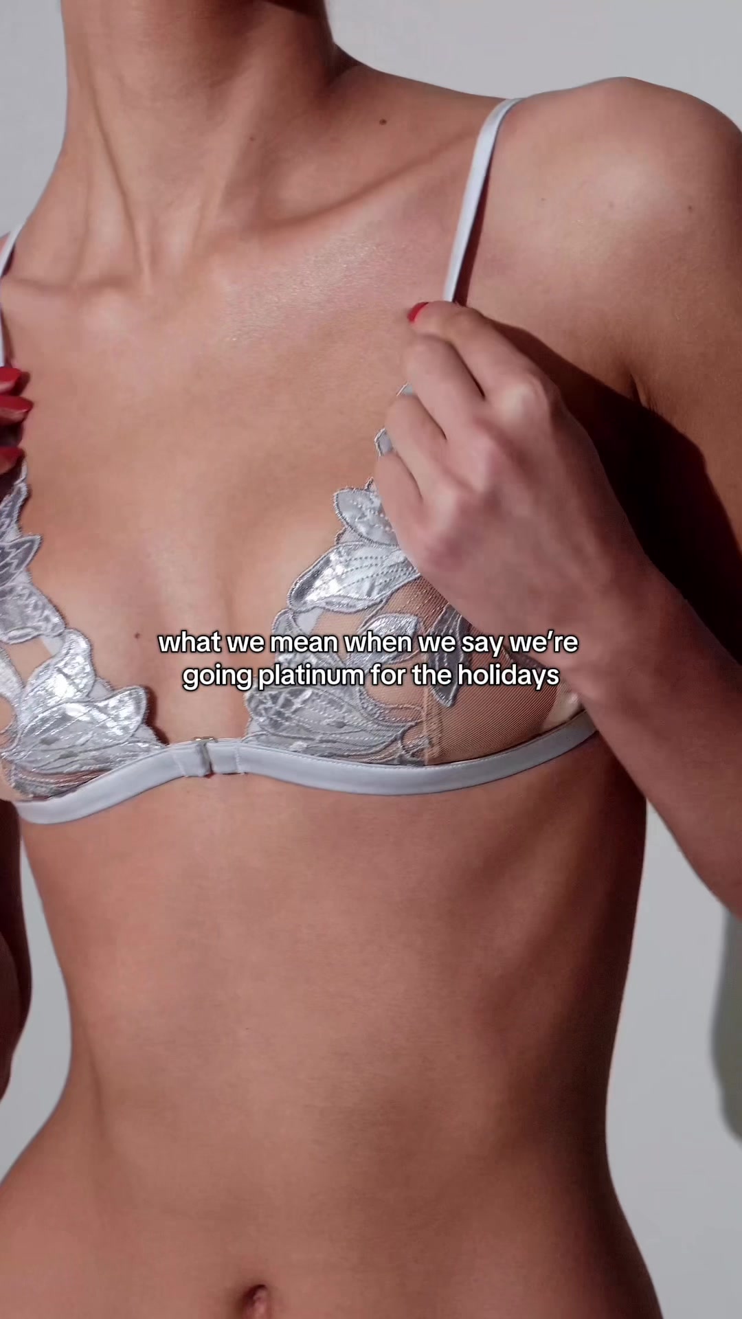 Made to be seen, made to steal the spotlight ✨ Discover our Lily Embroidery Collection now with a platinum foil finish #holidaystyle #nyestyle #slipdress #metallic