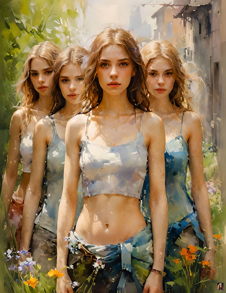 HRES watercolour 58af four young women