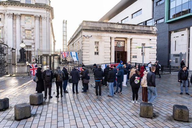 ‘Only our flag should be flying’: Protesters turn out at High Court over council decision to fly Palestine flag