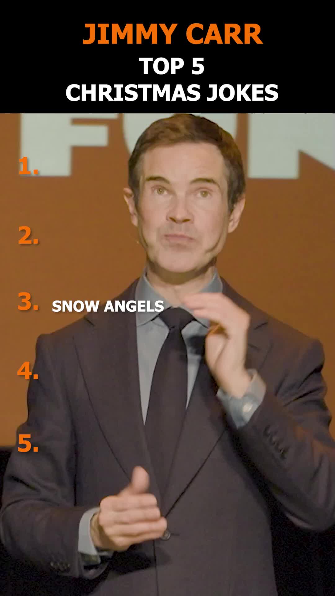 5 of the best Christmas jokes! Tour tickets at the link in bio. #jimmycarr #crowdwork #hecklers #standup