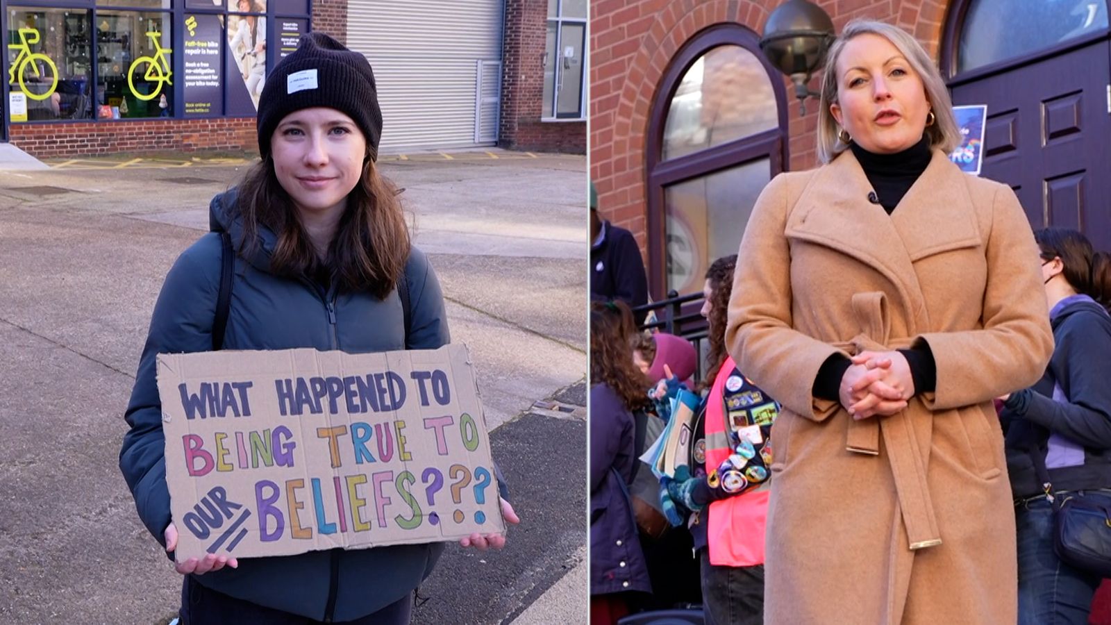 Protesters demonstrate against trans girls ban on joining Girl Guides