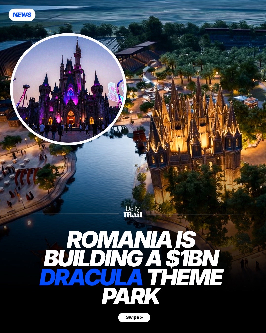 Are you ready for a frighteningly good time Europe?🧛🏼‍♂️ The €1 billion project aims to open in 2027, featuring six themed lands and over 40 attractions and a 1,200-room hotel! #news #scary #europe #world