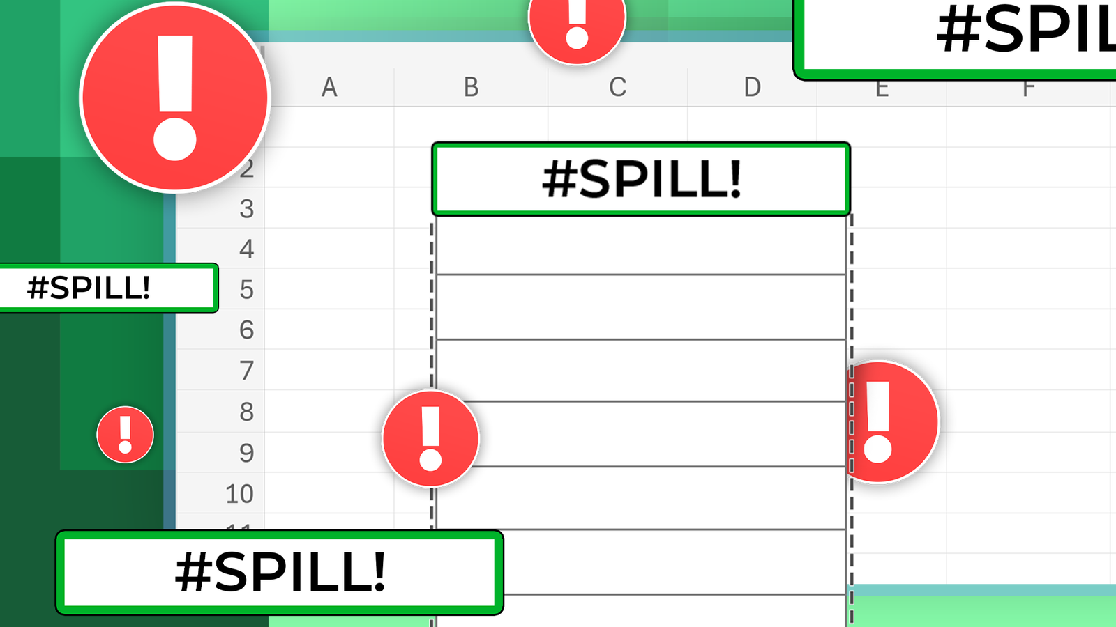 How to fix the #SPILL! error in Microsoft Excel