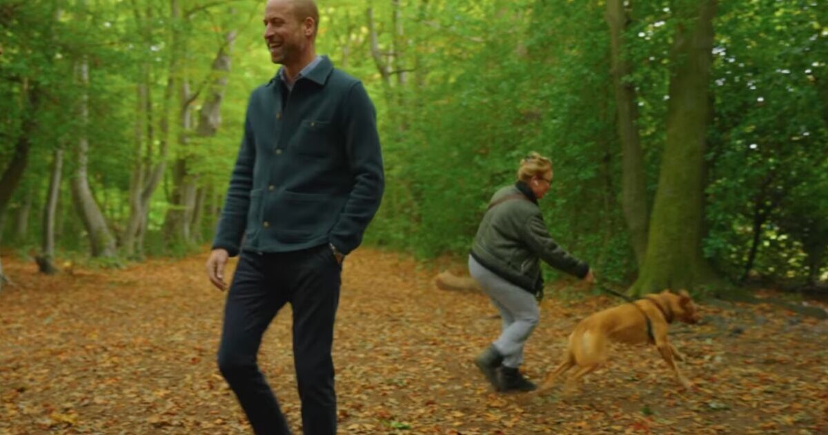 Hilarious moment Prince William runs into dog walker who has relatable four-word reaction