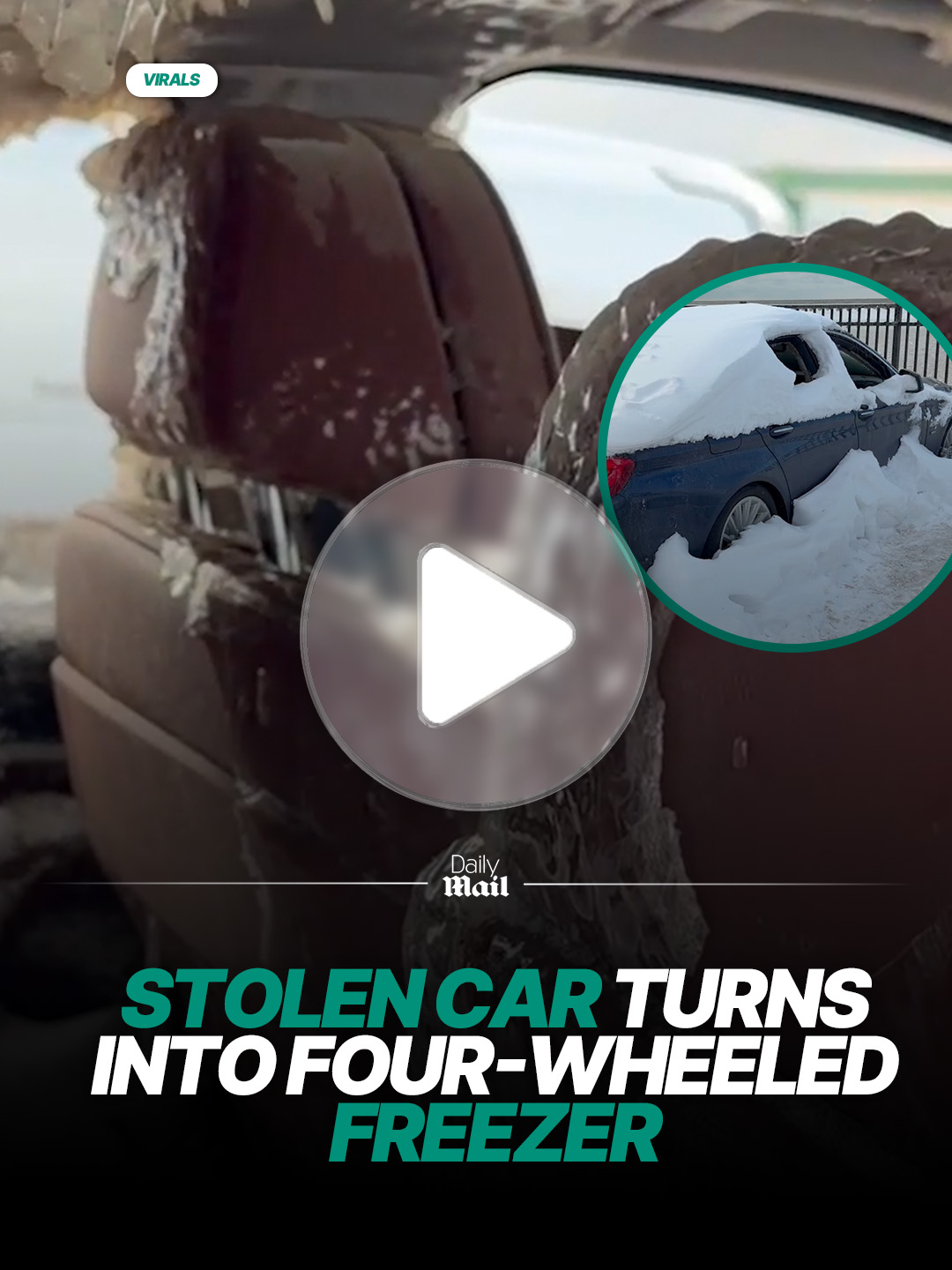 Ice took over every inch 🥶 🎥 @weather_buffalo via Storyful #frozen #car #snow