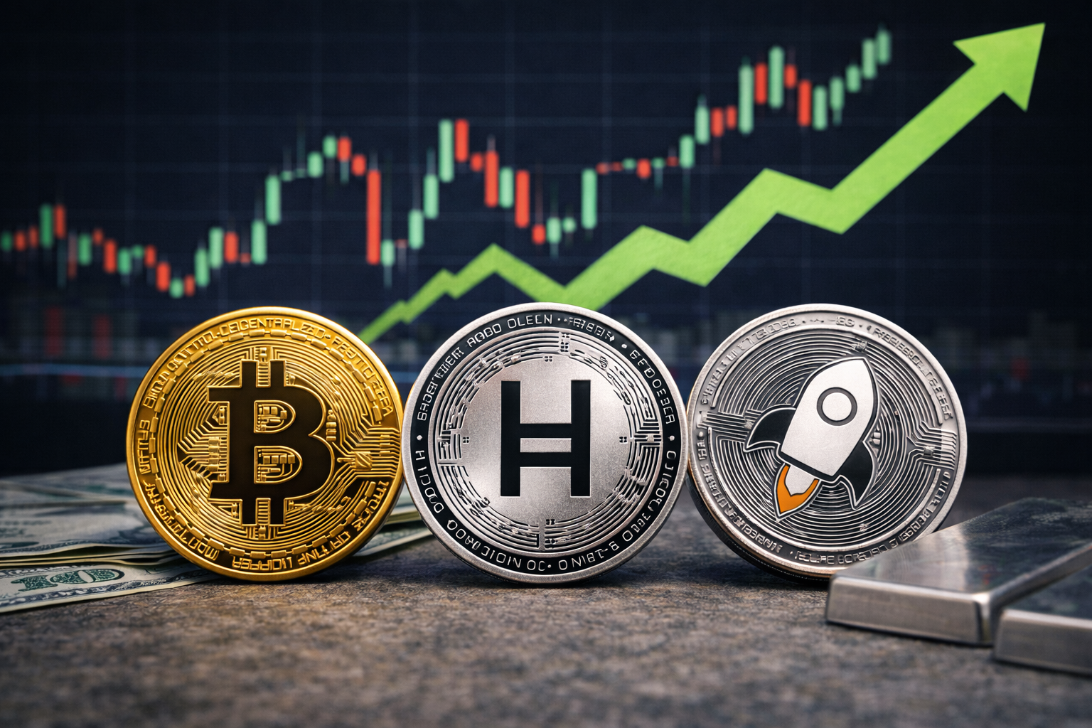 HBAR surges 15% and XLM gains 10% as Bitcoin reclaims $70K