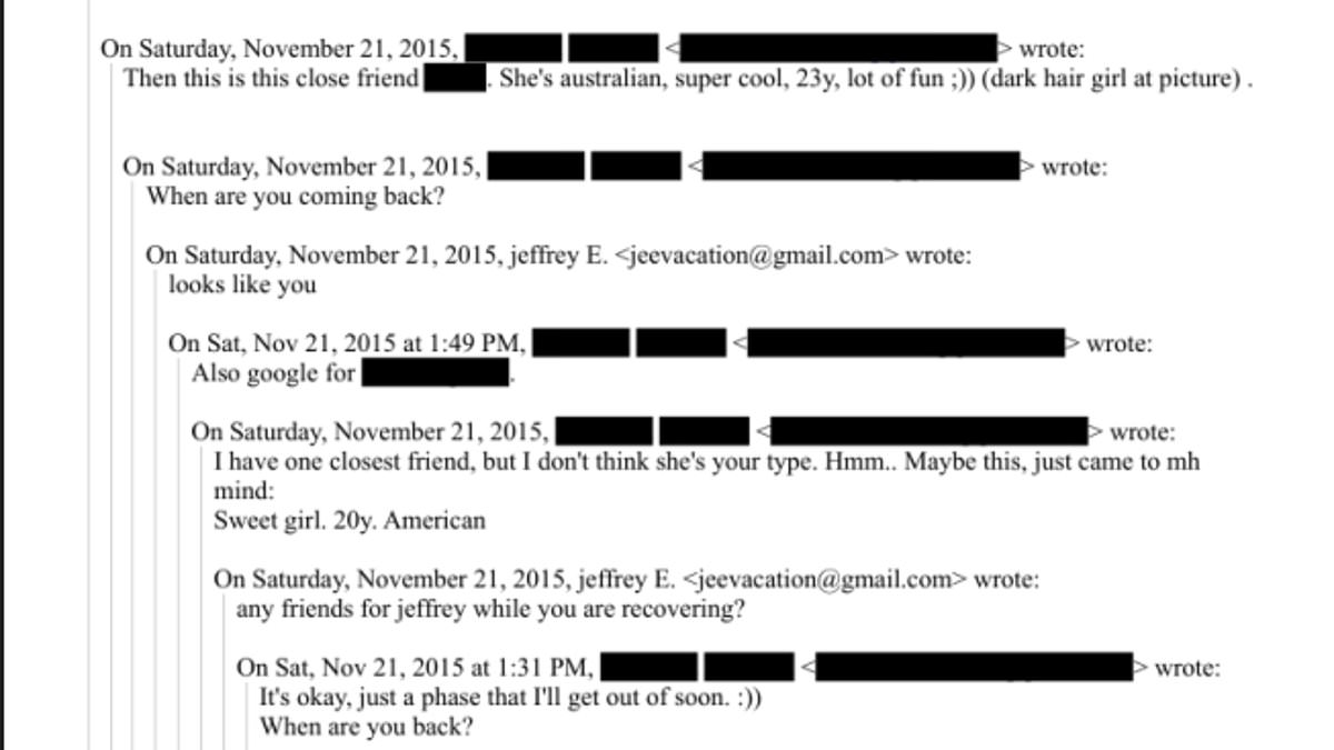 All the most disturbing redacted emails in the Epstein Files as fury grows over why the names are hidden