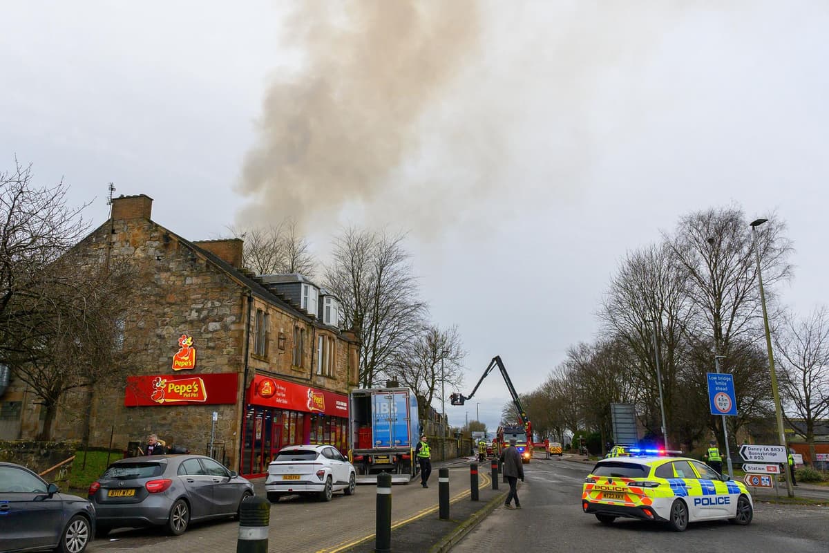 In pictures: Roads closed as emergency services tackle blaze in former Falkirk church
