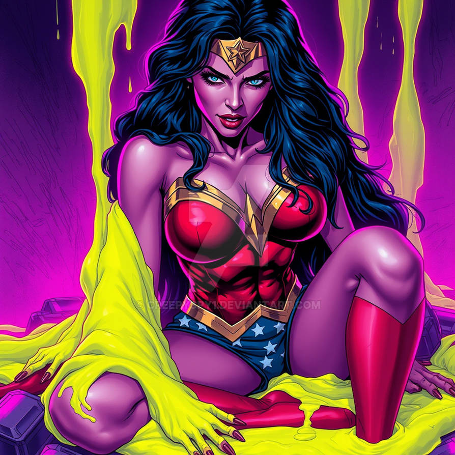 Wonder Woman Slowly Coated In Mind Altering Goo by creepyspy1 on DeviantArt