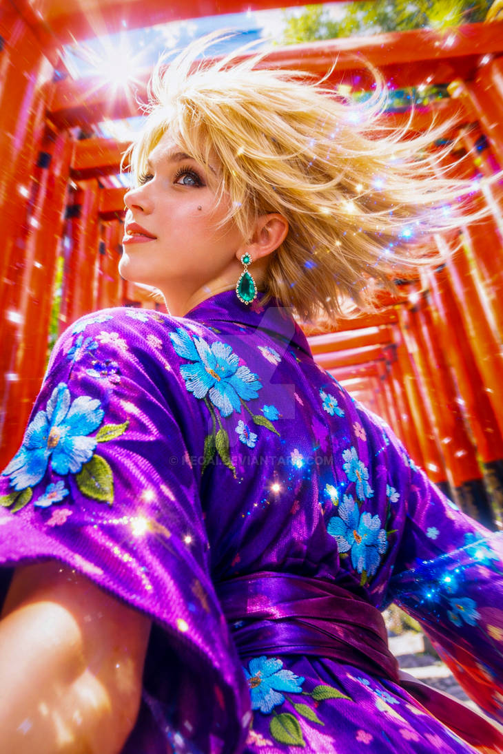 Purple Kimono Serenity: Windswept Beauty by KeoAI on DeviantArt