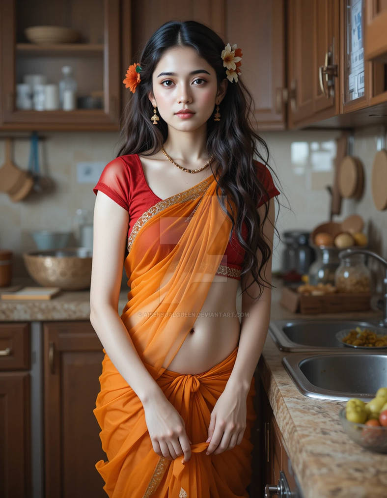 Sensual Kitchen Time - Warmth Wrapped in Tradition by AIsensualqueen on DeviantArt