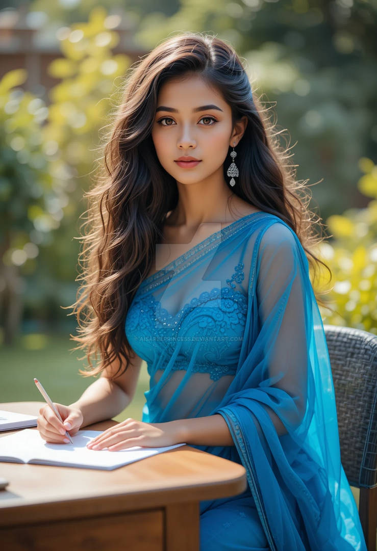 Saree Queen at Work - Elegance in Every Ambition by AiSareePrincess on DeviantArt