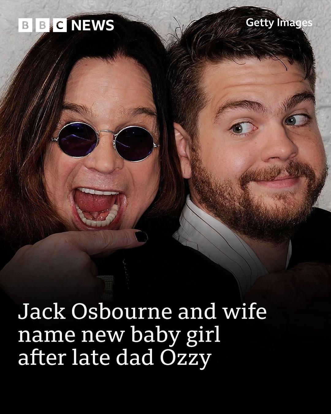 Ozzy Osbourne’s son Jack has announced the birth of his new daughter with wife Aree, revealing that they've named her Ozzy after his late father. #OzzyOsbourne #JackOsbourne #BBCNews
