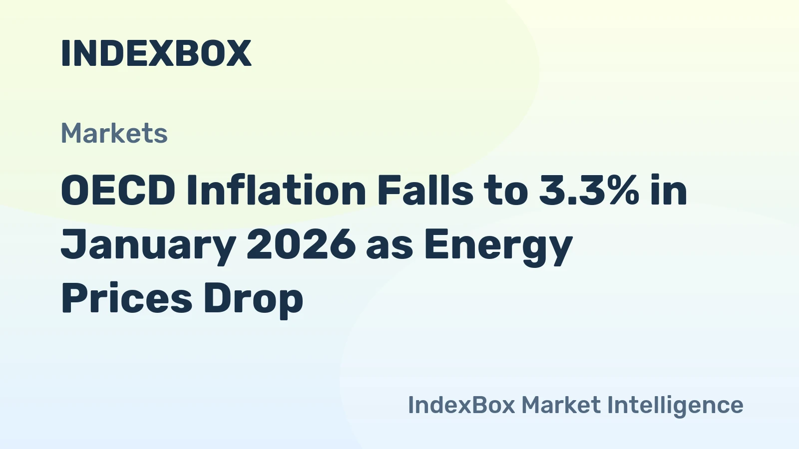 OECD Inflation Falls to 3.3% in January 2026 as Energy Prices Drop
