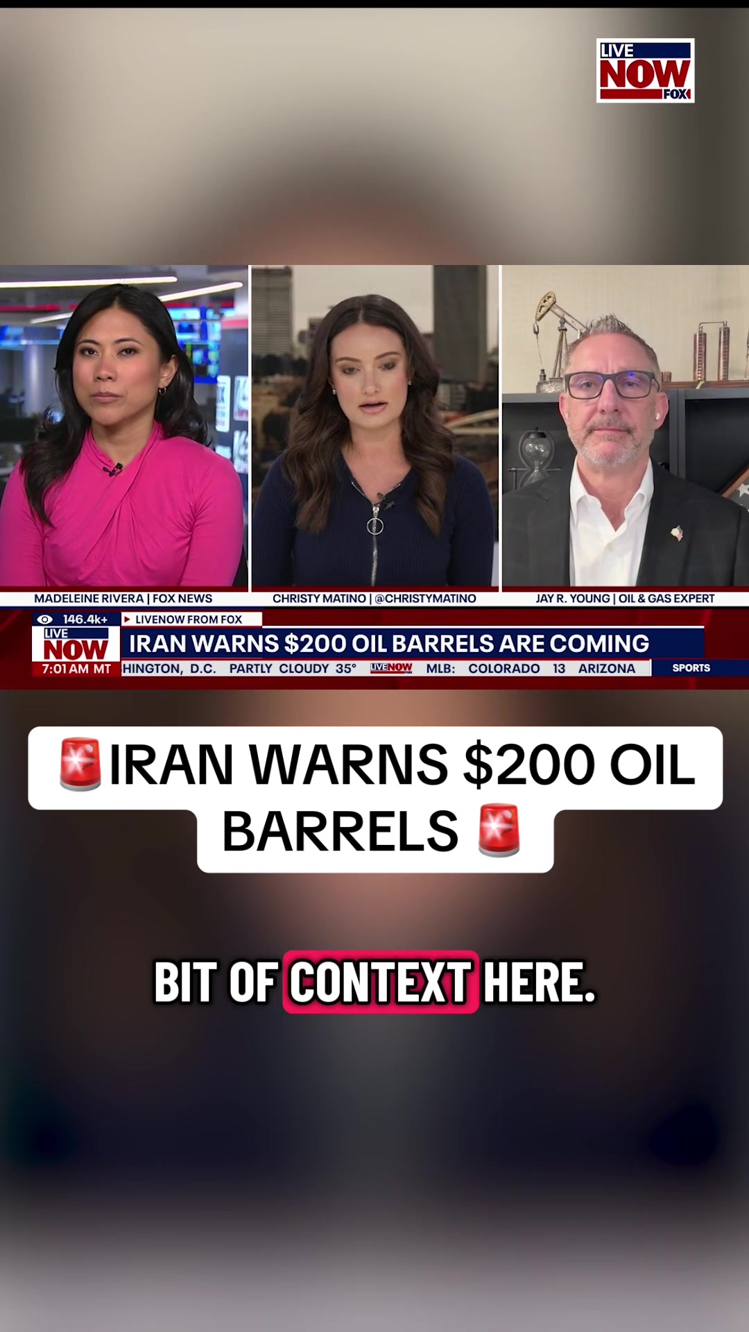 Iran update: warning of $200 oil barrels.  #breaking #news #iran
