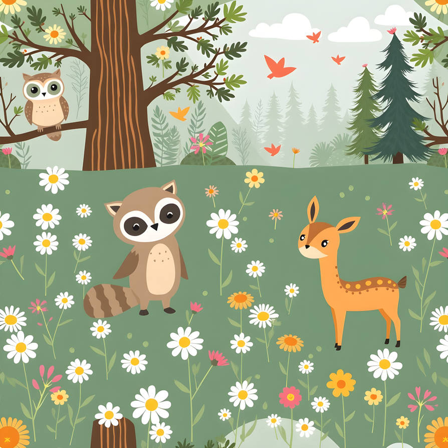 FREEBIE | Woodland Animal Background PNG by Patternado on DeviantArt